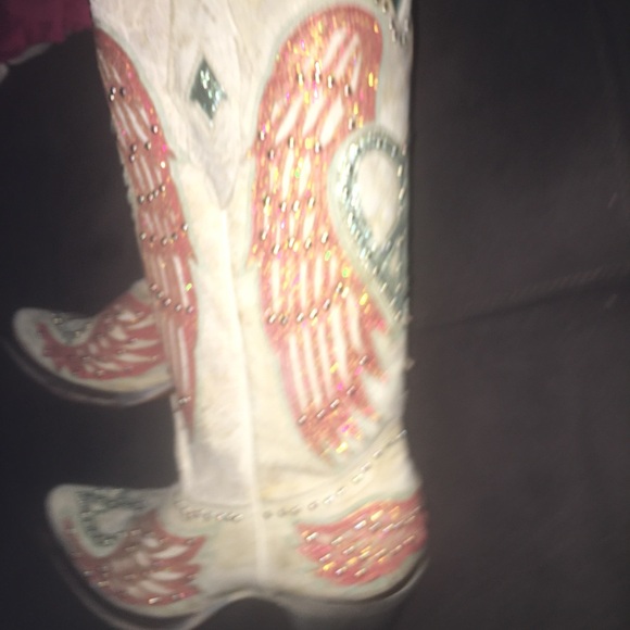 Glitz Corral leather boots ladies size 7 wings super sexy chic boots - Picture 4 of 8